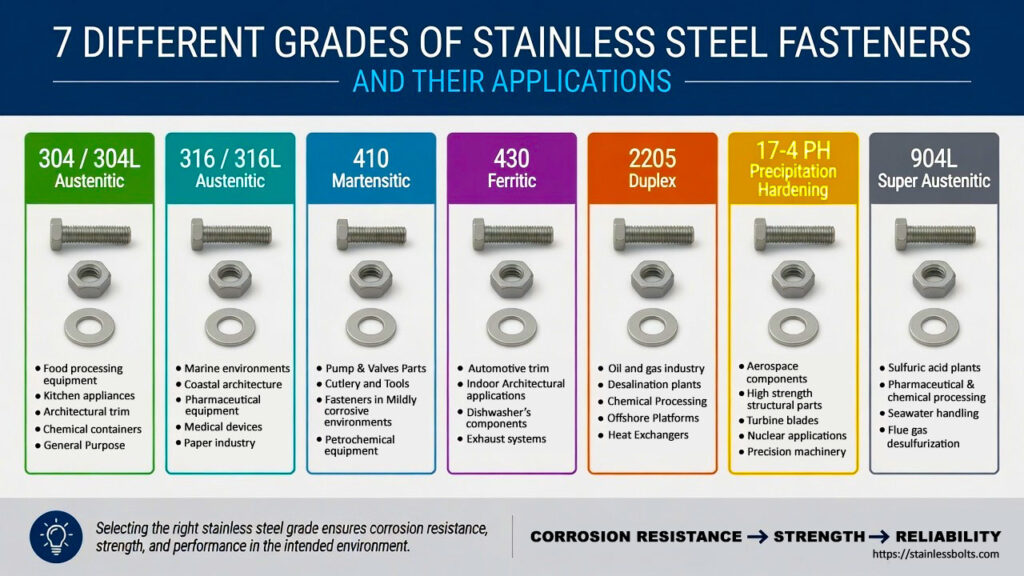 7 Different Grades of Stainless Steel Fasteners Explained
